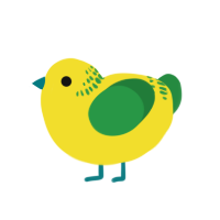 lemno, a yellow and viridian chicken with a neck-band pattern