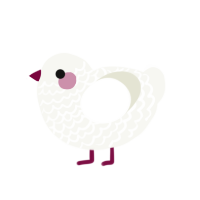 Spectrum Original, a white chicken with a lace pattern