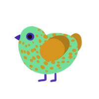 (unnamed), a spring and ochre chicken with a speckle pattern