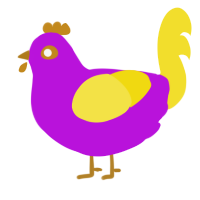 Leo, a amethyst and yellow chicken