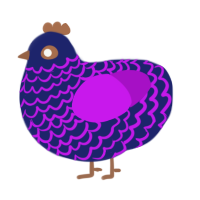 tbd, a navy and amethyst chicken with a lace pattern