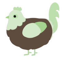 A bark and gluppy chicken with a head pattern