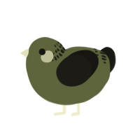 Winters, a olive and black chicken with a neck-band pattern