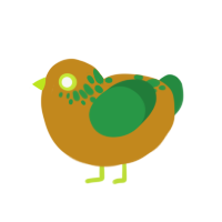 (unnamed), a ochre and viridian chicken with a neck-speckle pattern