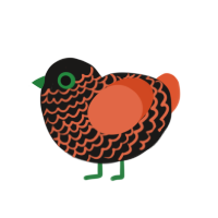 (unnamed), a sable and vermilion chicken with a lace pattern