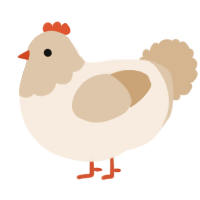 (unnamed), a cream and beige chicken with a head pattern
