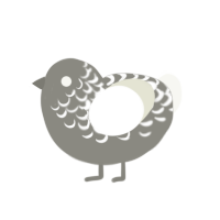 Snow on Rocks, a grey and silver chicken with a half-lace pattern