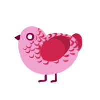 (unnamed), a pink and crimson chicken with a half-lace pattern