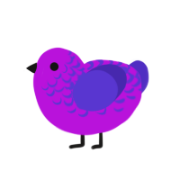 (unnamed), a amethyst and indigo chicken with a half-lace pattern