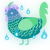 A teal and spring chicken with a lace pattern