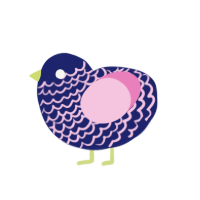 (unnamed), a navy and pink chicken with a lace pattern