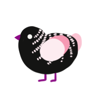 (unnamed), a black and rose chicken with a half-bar pattern