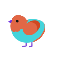 (unnamed), a aqua and vermilion chicken with a head pattern