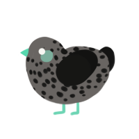 (unnamed), a grey and black chicken with a speckle pattern