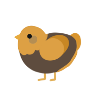 Toasty, a bark and orange chicken with a head pattern