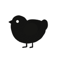 VOID, a black chicken with a lace pattern