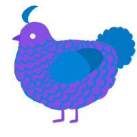 (unnamed), a blurple and sapphire chicken with a lace pattern