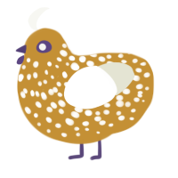 (unnamed), a gold and white chicken with a speckle pattern