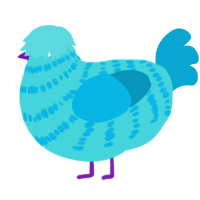(unnamed), a aqua and cerulean chicken with a bar pattern