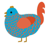 (unnamed), a cerulean and vermilion chicken with a lace pattern