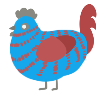 (unnamed), a sky and red chicken with a bar pattern