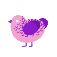 (unnamed), a pink and violet chicken with a half-lace pattern
