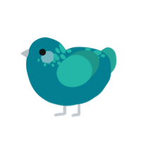 (unnamed), a sea and turquoise chicken with a neck-speckle pattern