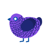 (unnamed), a blurple and navy chicken with a lace pattern