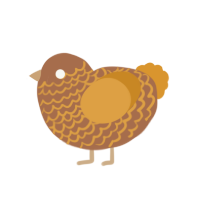 (unnamed), a brown and orange chicken with a lace pattern