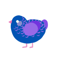 (unnamed), a ultramarine and blurple chicken with a half-lace pattern