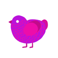(unnamed), a amethyst and fuchsia chicken with a lace pattern