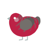 胭脂, a crimson and grey chicken with a half-bar pattern
