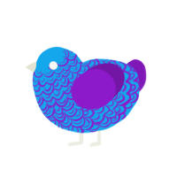 (unnamed), a sky and violet chicken with a double-lace pattern