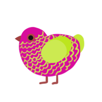 (unnamed), a fuchsia and lime chicken with a lace pattern