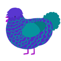 (unnamed), a indigo and teal chicken with a lace pattern