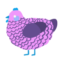 A lavender and overcast chicken with a lace pattern