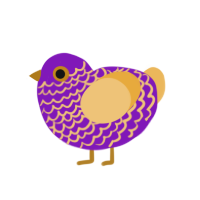 (unnamed), a violet and honey chicken with a lace pattern