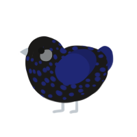(unnamed), a sable and navy chicken with a speckle pattern