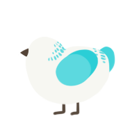 Mahaon, a white and aqua chicken with a neck-band pattern