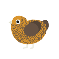 (unnamed), a orange and bark chicken with a double-lace pattern