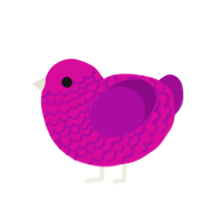 Leonora, a fuchsia and plum chicken with a lace pattern