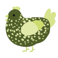 He has every Disease, a olive and lemon chicken with a speckle pattern