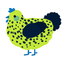 manslaughter, a lime and tumblr chicken with a speckle pattern