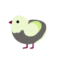 Matcha, a grey and apple chicken with a head pattern