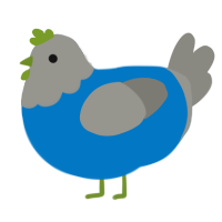 Ex, a sapphire and ash chicken with a head pattern
