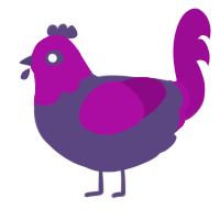 evening, a overcast and plum chicken with a head pattern