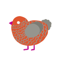 (unnamed), a vermilion and ash chicken with a lace pattern