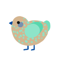 (unnamed), a beige and mint chicken with a speckle pattern