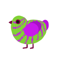 (unnamed), a grass and amethyst chicken with a bar pattern