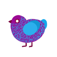 (unnamed), a plum and sky chicken with a double-lace pattern